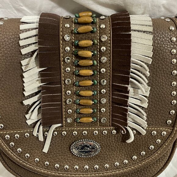 Montana West Shoulder Concealed Carry Purse / Bag Fringe Cowgirls Rodeo Western - Picture 4 of 16